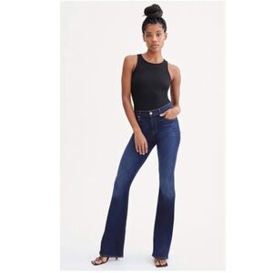 7 For All Mankind Ribbed Bodysuit in Black.